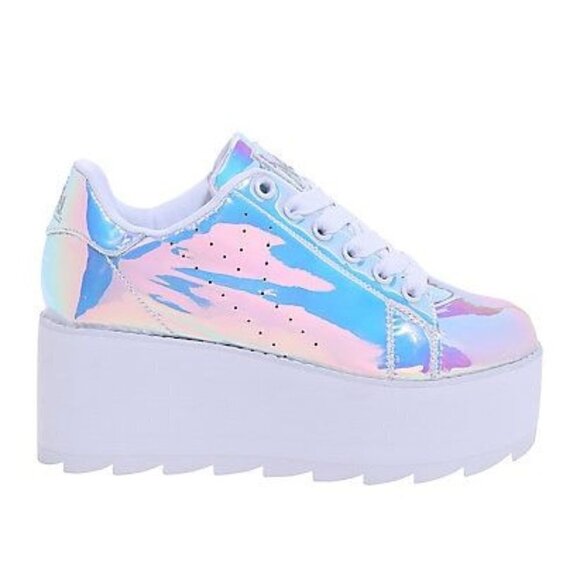Y.R.U. Nightcall Hologram Iridescent Platform Sneaker Shoes Sz: 7 - Picture 2 of 12